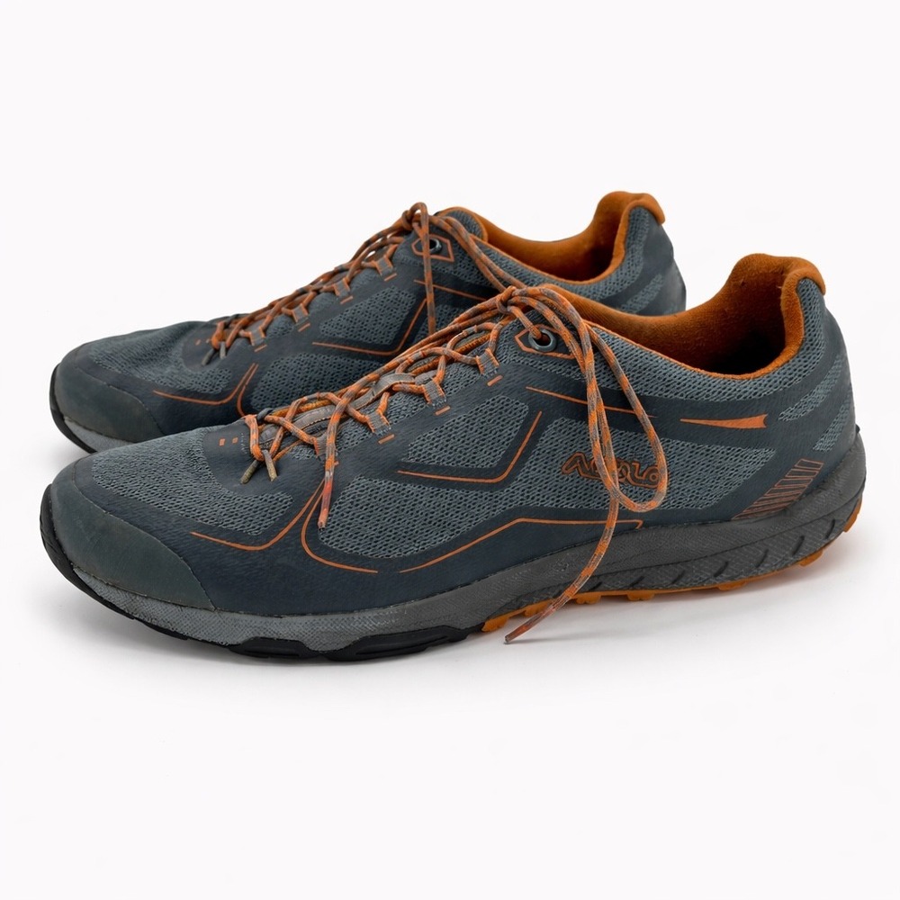 Asolo Flyer Men's Low Hiking Shoes Grey Orange Vibram Size 13 US Trail Sneakers